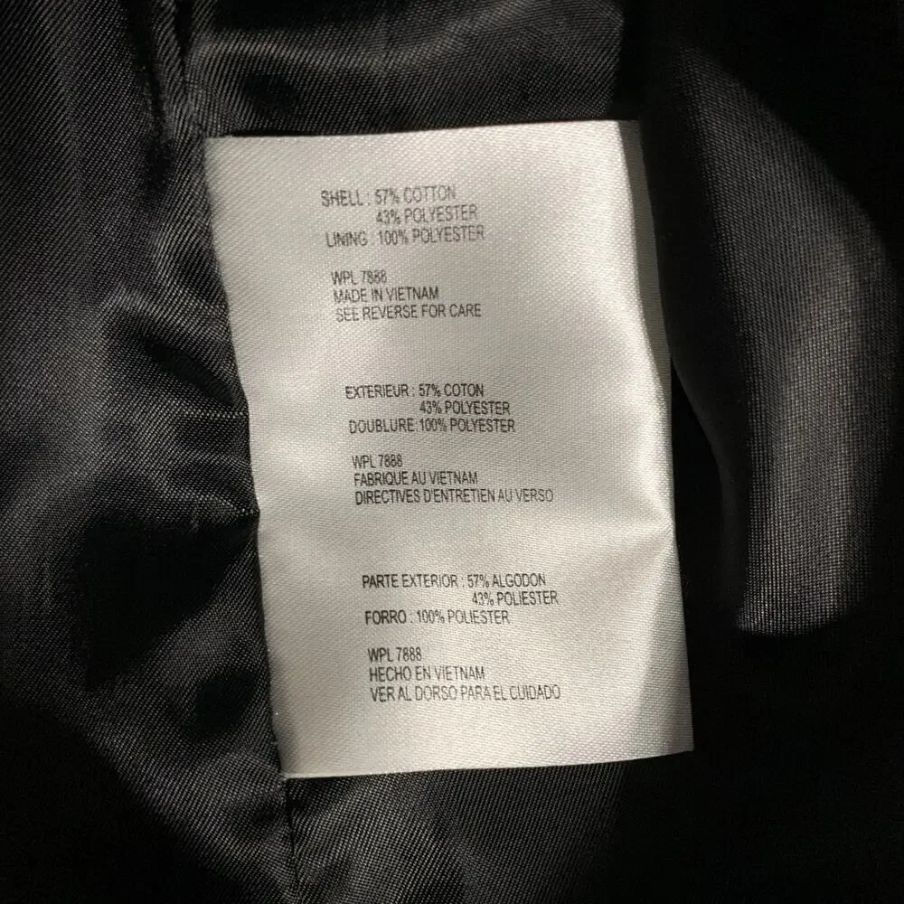 Michael Michael Kors Mid Length Trench Coat Black Belt Button Front Women's L - Picture 10 of 12